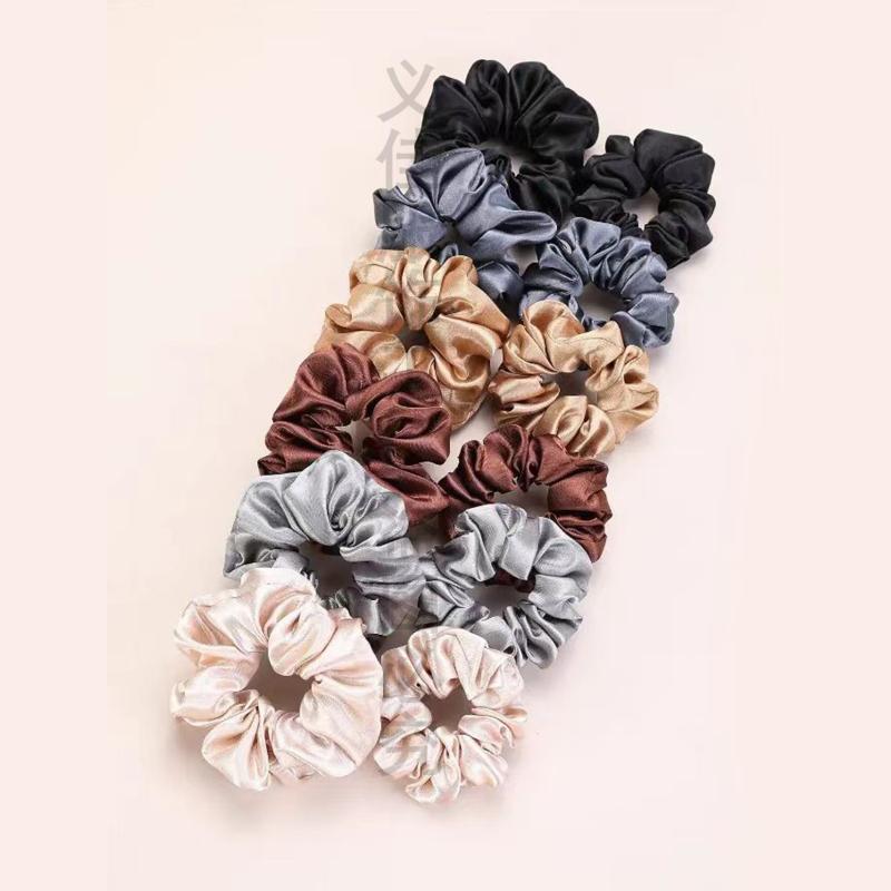 Scrunchie Satin Set - 12 Stück weiche, schlichte, einfarbige Haargummis