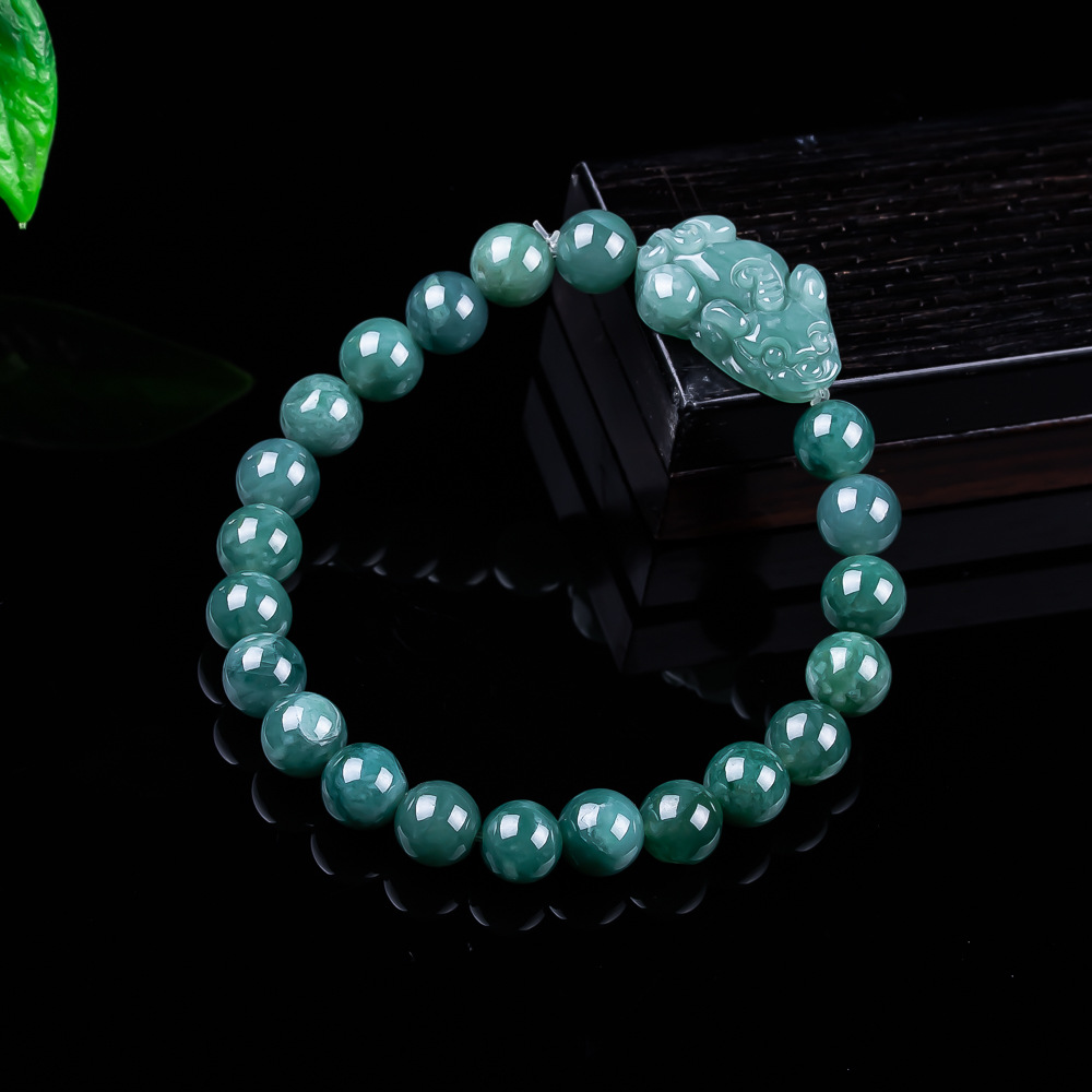 Accessories Woman - Natürliches burmesisches Jadeit-Pixiu-Armband, Vintage-Talismane, Charm-Geschenke für
