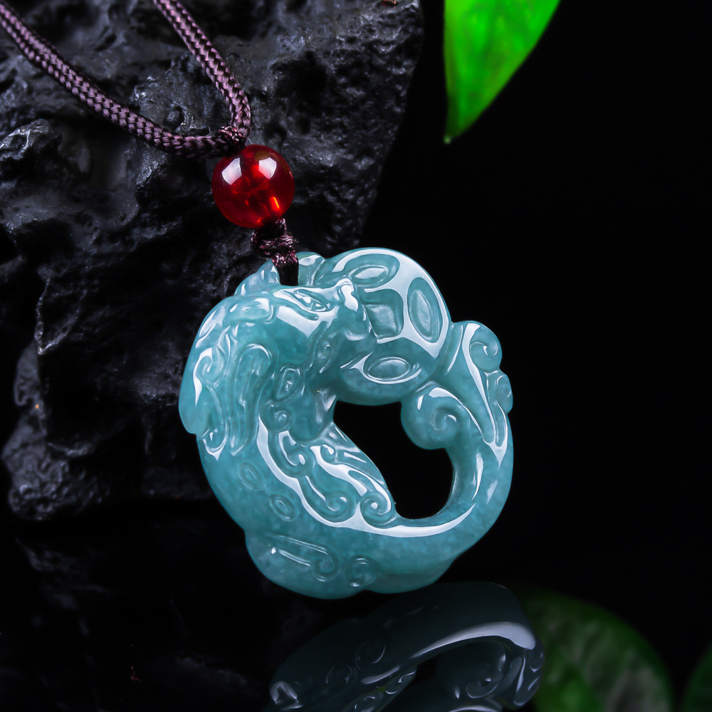 Accessories Woman - Burmesischer Jadeit Pixiu Anhänger Echte Jade