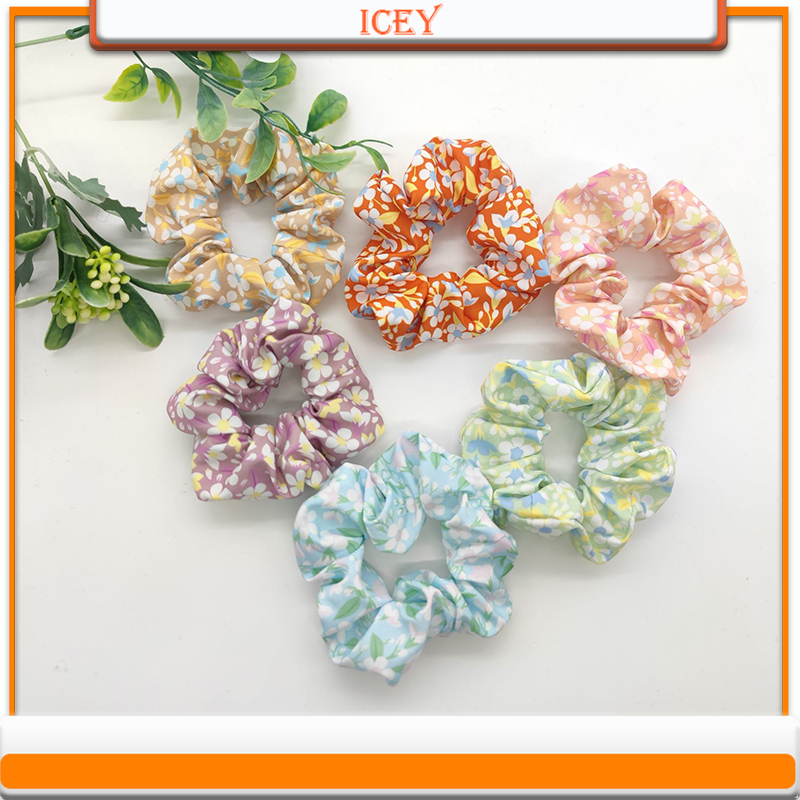 Scrunchie Satin Set - 1pc Blumen Scrunchie Darm Ring Stoff