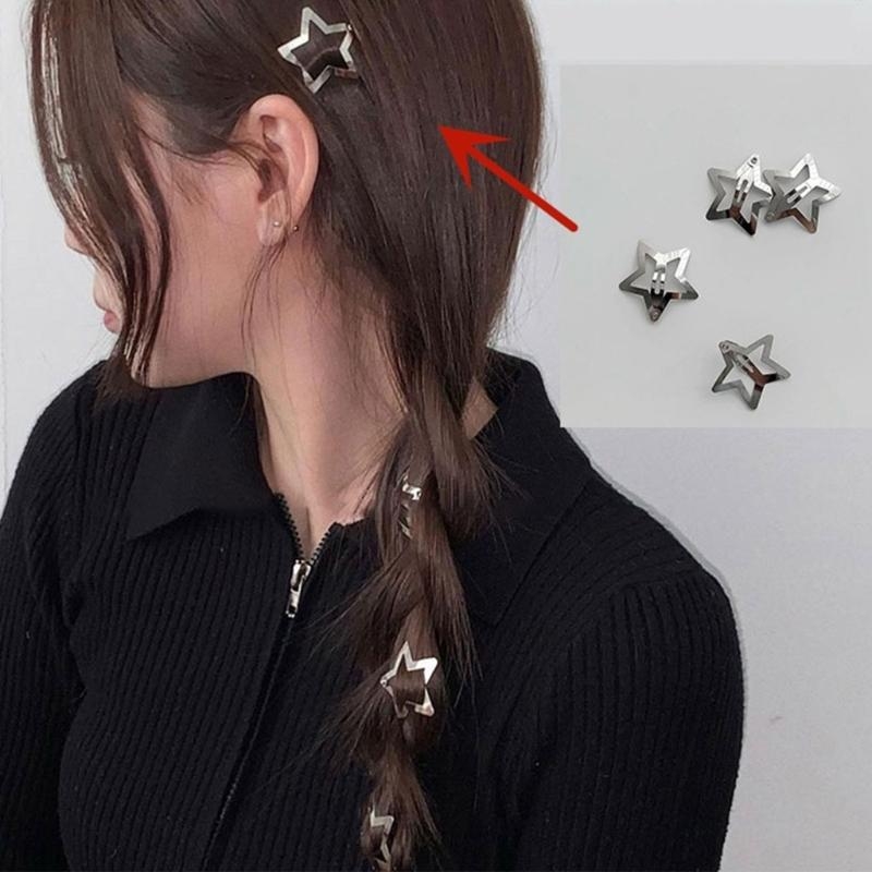 Women Accessories Description - N5KB All-Match-Haarspange für Mädchen metallischen Stil,