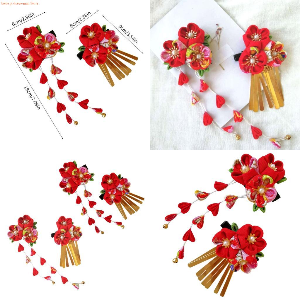 Women Accessories Description - F92D Traditionelle japanische Stile Stoffblumen-Haarnadel-Set, bequemer
