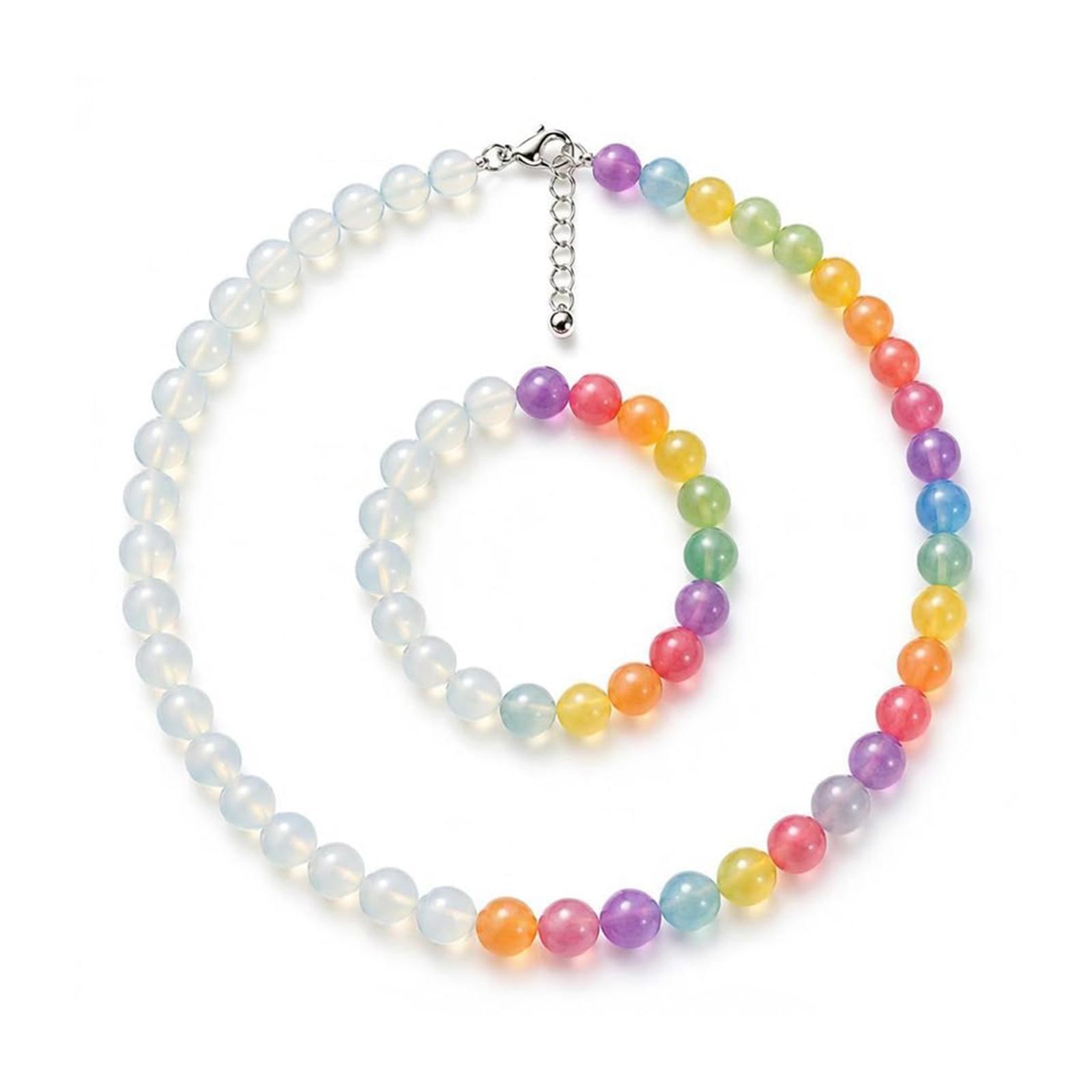 Resin Bangle Bracelet - Dopamin-Farbwechsel-Perlenketten-Armband-Set, zufällige Farbe, UV-Strahlungsfarbwechsel, modisches Schmuckgeschenk