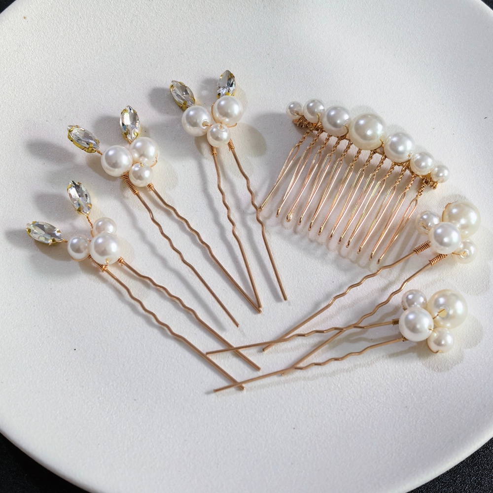 Women'S Formal Accessories - Perlen-Kristall-Haarnadeln, Kamm-Set, Braut- und Hochzeits-Haarschmuck, handgefertigte