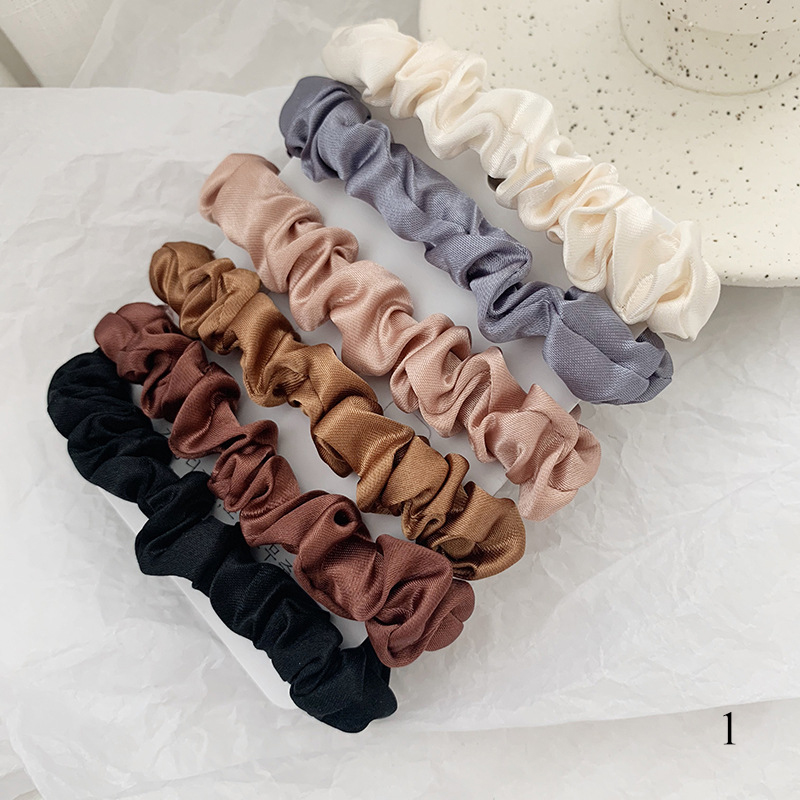 Scrunchie Satin Set - 1Set Satin Seide Einfarbig Scrunchies Elastische
