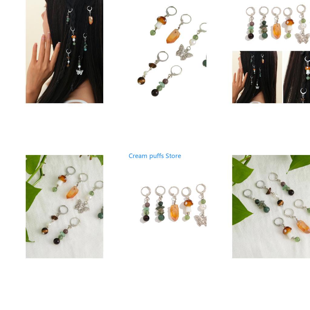 Women Accessories Description - 50LE Bulk Schmetterling Dreadlock Charm Stein