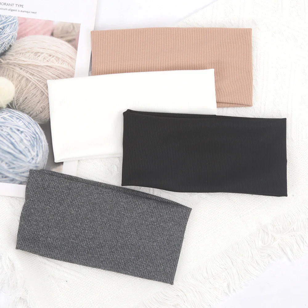 Women'S Running Accessories - Breite Haarbänder, einfarbig, elastisches Stirnband, Turban,