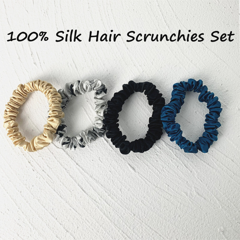 Scrunchie Satin Set - 3 Stück Haargummis aus 100 %