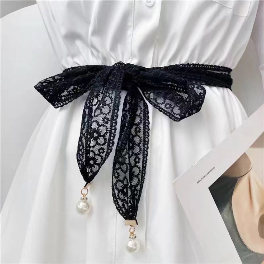 Women Accessories Description - Mode süße dekorative Spitze Hüftgurt Perle