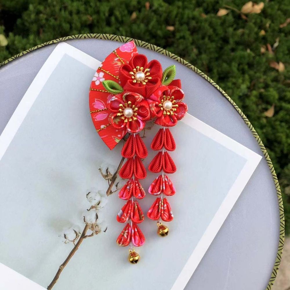 Quasten-Haarspange mit Blumen- – Women'S Kimono Accessories Bewertung und Preis