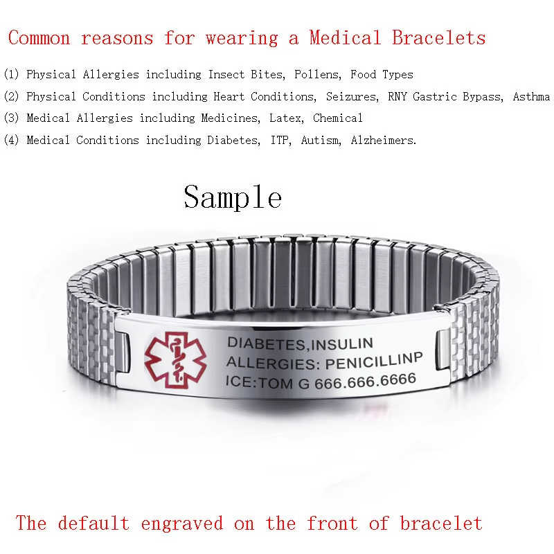 Vnox Edelstahl Medical Alert S – Resin Bangle Bracelet Bewertung und Preis