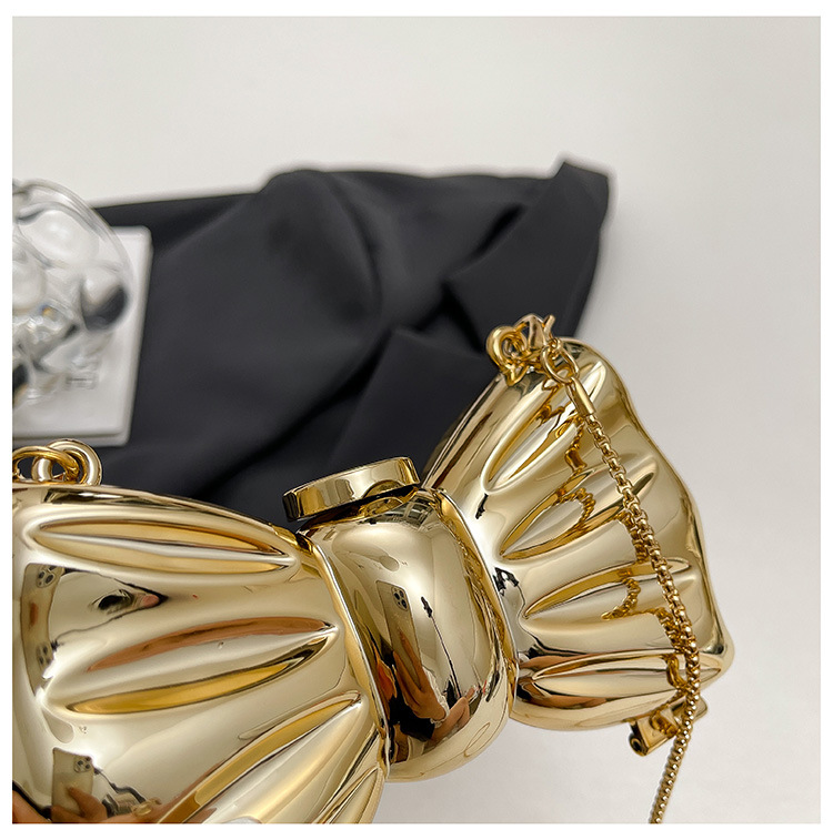 Glänzende goldene Metall-Schle – Wallet Chain Bag Bewertung und Preis