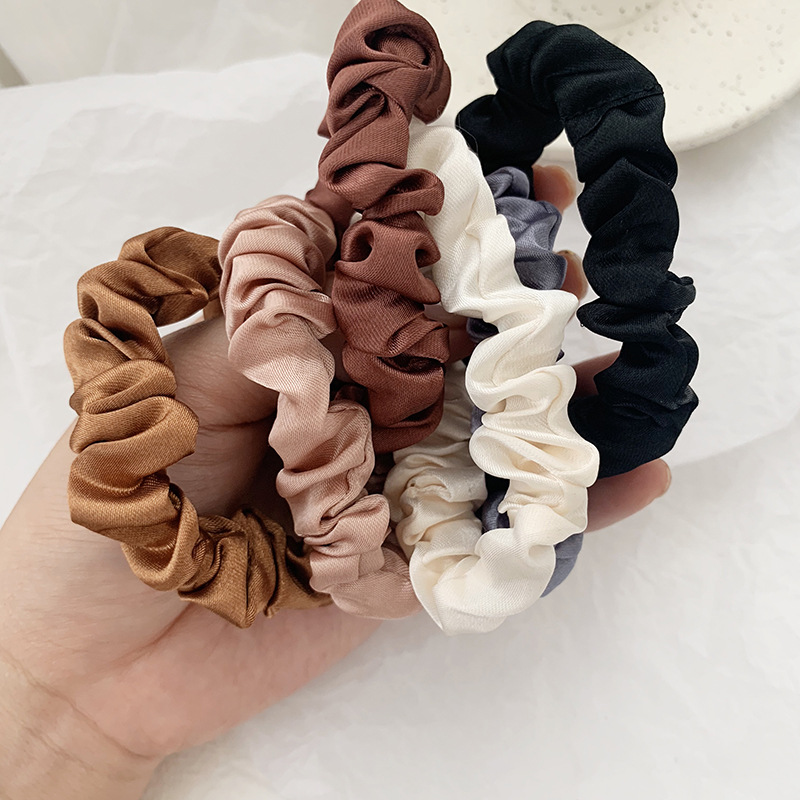 1Set Satin Seide Einfarbig Scr – Scrunchie Satin Set Bewertung und Preis