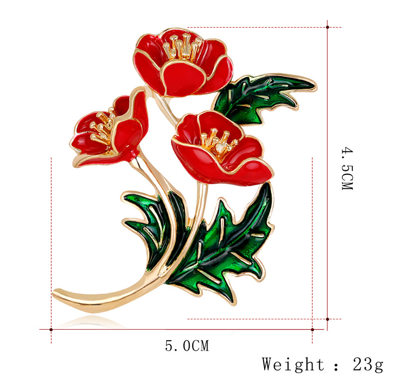 Emaillierte rote Mohnblumen-Br – Women'S Accessories Uk Bewertung und Preis